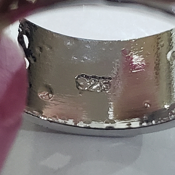 Elegant 925 Silver Filled Openwork Sickle Men & Women Ring Size 7 - Picture 5 of 8